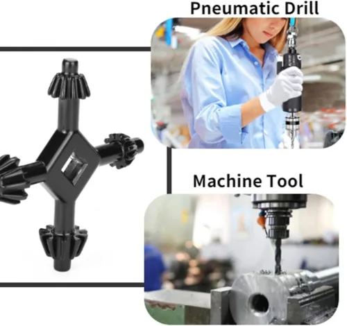 Vista 4 de 4 en 1 Taladros Chuck Key 4 Way Multifuncional Acero Fit Handheld Universal Chuck Key Herramienta de perforación eléctrica para la mayoría