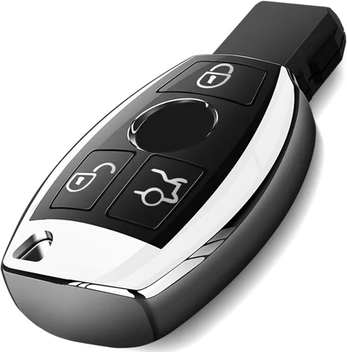 Vista 17 de Intermerge para funda de llavero Mercedes Benz, funda de llave de TPU suave premium compatible con Mercedes Benz C E S M CLS CLK G Class, llave Azul