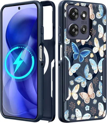 Vista 165 de Funda para Moto G 5G 2024 – Compatible con MagSafe para mujeres y niñas, bonita funda protectora magnética para teléfono, diseño femenino Kawaii