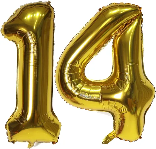 Vista 18 de Globos digitales dorados de 40 pulgadas, con número 10, globos de helio para decoraciones de fiesta de cumpleaños y suministros para decoración