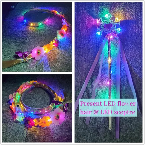 Vista 4 de Letsglow Light Up Girl Princess Costume Dress for Birthday Cosplay Halloween Party Outfit Princess Dress Up