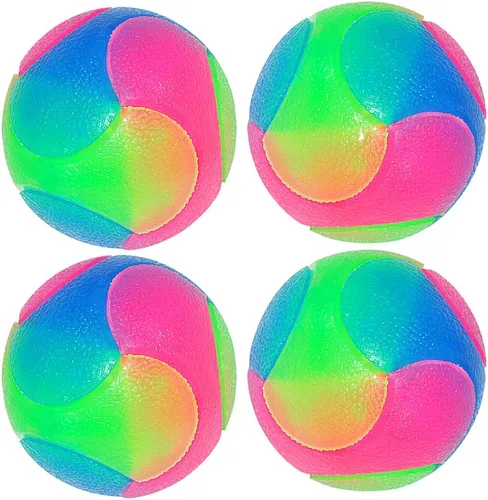 Vista 9 de 2 bolas grandes para perros con luz intermitente, bola elástica que brilla en la oscuridad, interactiva, saltando, parpadeante, juguetes