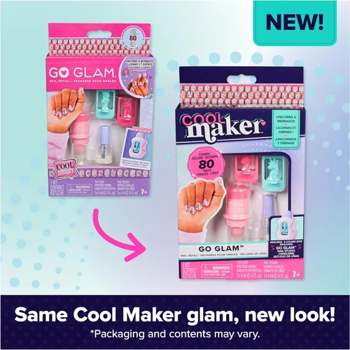 Vista 6 de Cool Maker, GO Glam - Kit de uñas de recambio, diseños de unicornio y sirena, estilo 80 uñas (el empaque puede variar), juguetes de manualidades