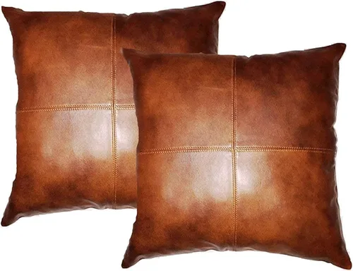 Vista 53 de Funda de almohada de cuero de cordero 100% cuero de cordero – Funda de cojín para sofá – Fundas decorativas para sala de estar y dormitorio, cuero