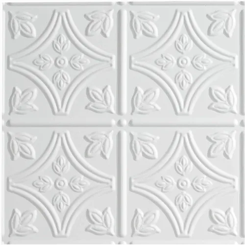 Vista 5 de FASÄDE Panel de techo decorativo de vinilo con pegamento de estilo tradicional y patrón 1 en bronce argente (muestra de 12 x 12 pulgadas)