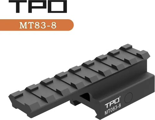 Vista 3 de 8-Slot Picatinny Rail Riser Mount, (1"/0.83"/0.5" Height), 3.4" Length Flat Top Mount Adapter and Riser Mount