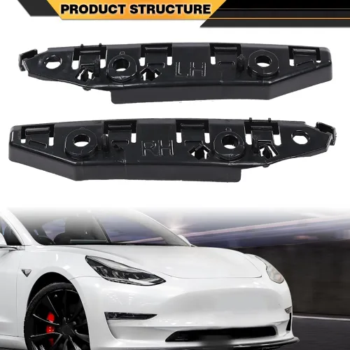 Vista 9 de CNNELL Par de soporte de parachoques delantero izquierdo y derecho compatible con Tesla Model 3 2017-2020