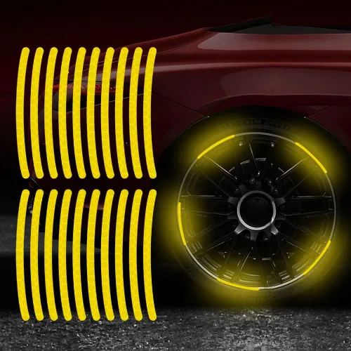 Vista 9 de 40 calcomanías reflectantes a rayas para llantas, calcomanías decorativas de seguridad para llantas de neumáticos para motocicleta, bicicleta, Azul