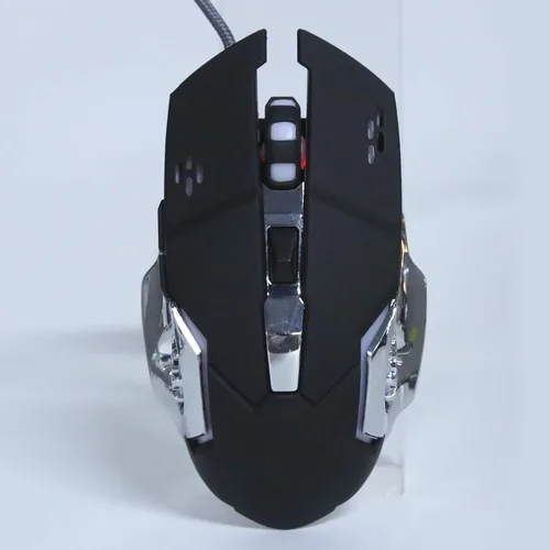 Vista 8 de Lazmin112 Mouse para juegos con cable 6 botones ergonómicos USB de cuatro etapas DPI de retroiluminación de color ajustable mouse de doble uso