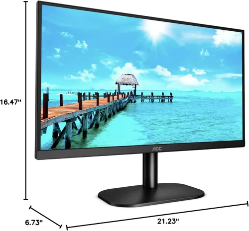 Vista 10 de AOC 24B2XH - Monitor IPS Full HD de 24 pulgadas, entradas HDMI y VGA ultradelgadas de 3 lados y sin marco, modo Lowblue, compatible con VESA, negro