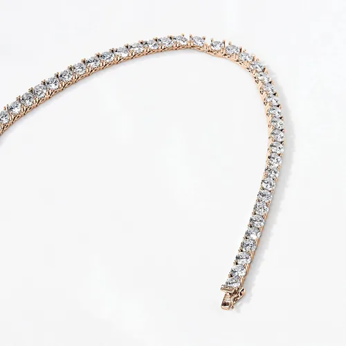 Vista 2 de Tienda Collection Sterling Silver Tennis Necklace with Round Cut Infinite Elements Cubic Zirconia