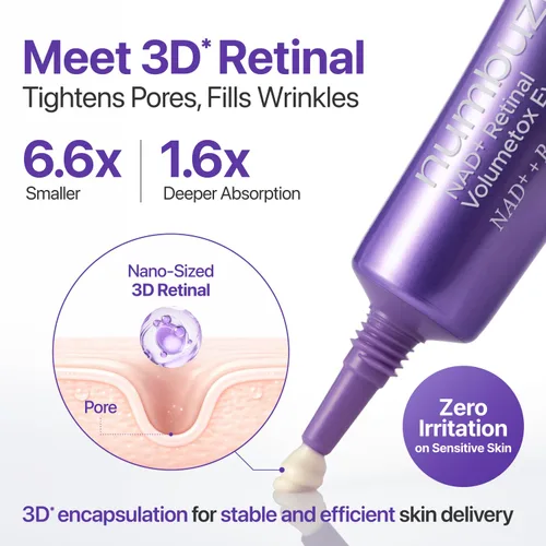 Vista 8 de numbuzin No.9 NAD+ Retinal Volumetox Crema para ojos, tratamiento antienvejecimiento para arrugas, líneas finas, ojeras y manchas oscuras, fórmula