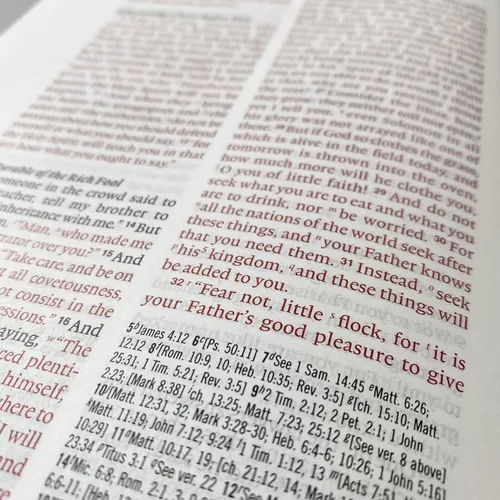Vista 6 de JOY CREATIVE Biblia de letras rojas de margen ancho ESV Personalizado con nombre El diseño personalizado está escrito a mano y grabado