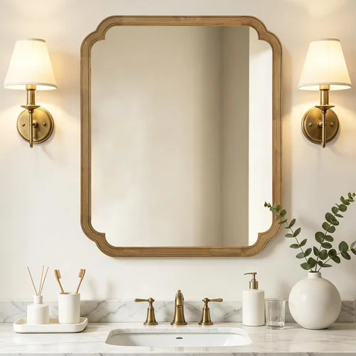 Vista 12 de Espejos de Baño de Madera para Montar en la Pared, 16" x 20" Marco de Madera Rústica Espejos de Pared Decorativos para Sala de Estar o Dormitorio