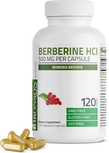 Vista 9 de Bronson Berberina como berberina HCI Berberis Aristata 500mg por cápsula vegetariana sin OMG, 30 cápsulas vegetarianas