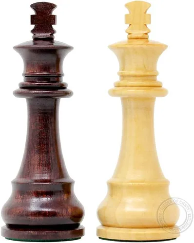Vista 3 de House of Chess - Piezas de juego de ajedrez para torneos - Piezas únicas de ajedrez Staunton Ringy Rosewood/Boj - Altura del rey: 3.75" (95 mm) - 2