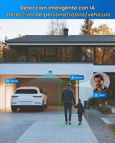 Vista 4 de ZOSI Sistema de Cámara de Seguridad PoE 4K, 4 x Cámaras de Vigilancia de 8MP Resistentes a la Intemperie con Audio Unidireccional, Conteo