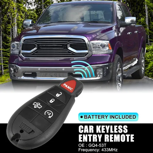 Vista 2 de X AUTOHAUX 2 piezas GQ4-53T 433Mhz reemplazo de proximidad inteligente sin llave remoto de entrada remoto para Dodge para Ram 1500 2500 3500