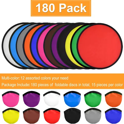 Vista 2 de Mototo 180 ventiladores de disco volador plegables con bolsa, juego de juguetes de bolsillo plegable para niños, divertidos recuerdos de fiesta