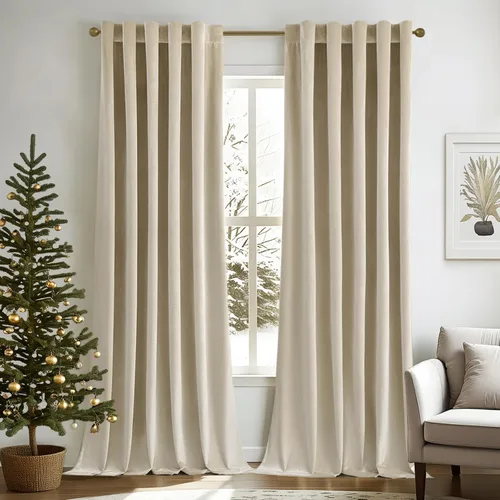 Vista 63 de MIULEE Cortinas de terciopelo de 84 pulgadas de largo, juego de 2 paneles para dormitorio, con pestaña trasera plisada, de lujo, aislamiento