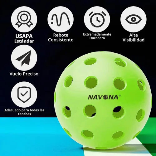 Vista 3 de 48 Pack Premium Outdoor Pickleball Balls, Meet USAPA Official Standards