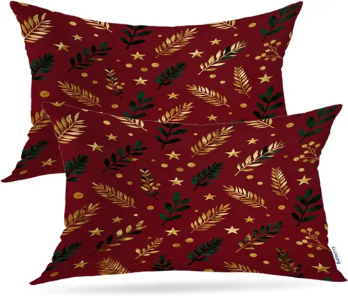 Vista 72 de Batmerry Autumn Forest Throw Pillow Covers, Yellow Orange Foliage in Fall Park Decorative Pillow Covers Digital Printing Blended for Couch Sofa Bed