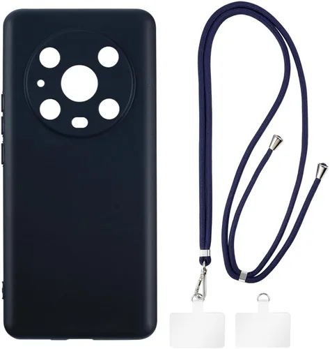 Vista 10 de Funda y cordón para Honor Magic 4 Pro - transparente+negro Funda transparente + cordón negro
