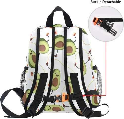 Vista 5 de Tarity Cute Avocado Toddler Backpack Kids Preschool Nursery Kindergarten School Bag Children Travel Bag Bookbags Daypack For Boys Girls