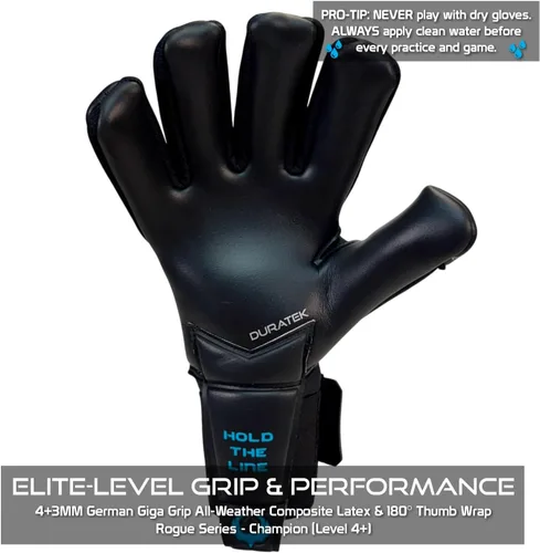 Vista 4 de Renegade GK Limited Edition Rogue - Guantes de portero de fútbol con microprotección (tallas 6-11, nivel 4+) Pro-Tek Fingersaves y agarre Giga