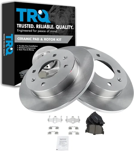 Vista 135 de TRQ Juego de pastillas de freno y rotor de cerámica trasera compatible con Honda Accord V6 1998-02 3.0L con frenos de disco traseros 02-06 Acura RSX