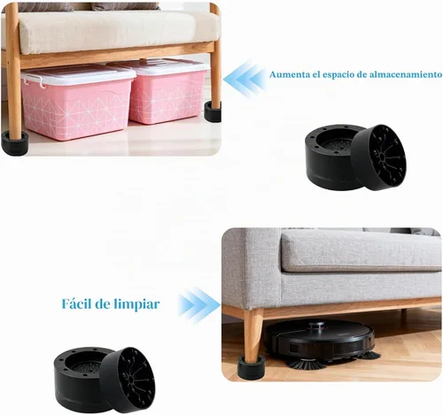 Vista 5 de Elevadores de cama ajustables para muebles, elevadores resistentes, altura de 2 pulgadas