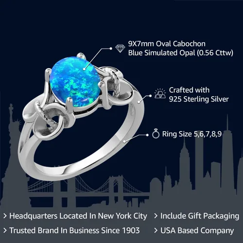 Vista 75 de Gem Stone King Anillo de compromiso ovalado con piedra natal para mujer, plata de ley 925, ovalado de 0.354 x 0.276 in, anillo de compromiso