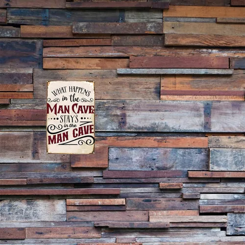 Vista 8 de Letrero divertido de la cueva del hombre, con texto en inglés «What Happens in The Man Cave Stays in The Man Cave Stays in The Man», letrero