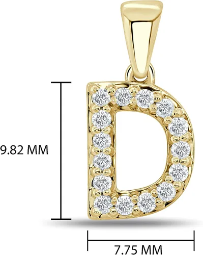 Vista 271 de Collar colgante con letra inicial de diamantes en oro amarillo de 14k (1/10 quilates) 18 pulgadas