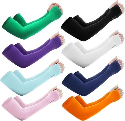 Vista 13 de GOUNOD Mangas de enfriamiento con protección solar para los brazos con orificios para el pulgar, jardinería, deportes al aire libre, entrenamiento