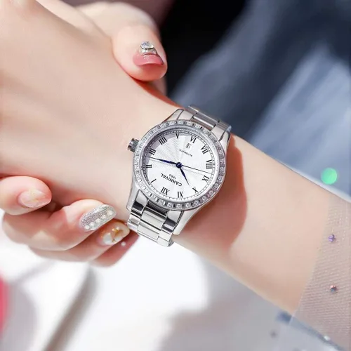 Vista 25 de Reloj mecánico automático para mujer Carnival con banda de acero inoxidable