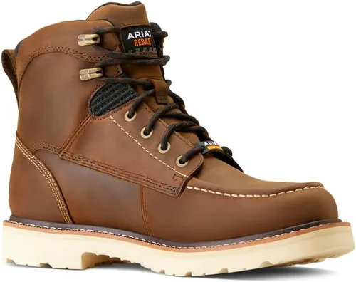 Vista 3 de Ariat Botas de trabajo impermeables para hombre Rebar Lift 6" Marrón desteñido