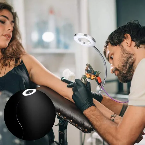 Vista 3 de Luz LED de lectura, lámpara de maquillaje, carga USB, ajustable, salón de belleza, luces LED de escritorio con clip para cejas, labios, extensión