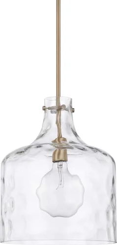 Vista 8 de HomePlace Lighting 325712MB Crawford - Lámpara colgante con tarro de vidrio transparente industrial/urbano, 1 luz de 100 vatios, 15 pulgadas de alto