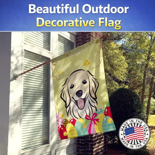 Vista 650 de Caroline's Treasures BB1923GF Bandera decorativa para jardín con diseño de Border Collie, para caza de huevos de Pascua, para jardín, jardín, patio