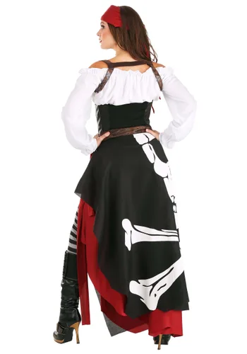 Vista 2 de Disfraz de gitana de bandera pirata para mujer Multicolor