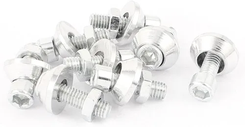 Vista 5 de uxcell Tornillos de aluminio para placa de matrícula, 8 unidades, color negro