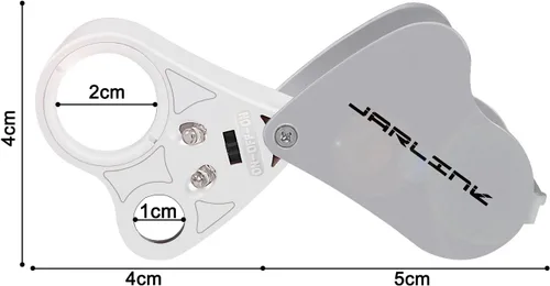 Vista 6 de JARLINK Paquete de 2 lupas LED plegables de 30 x 60 X Blanco