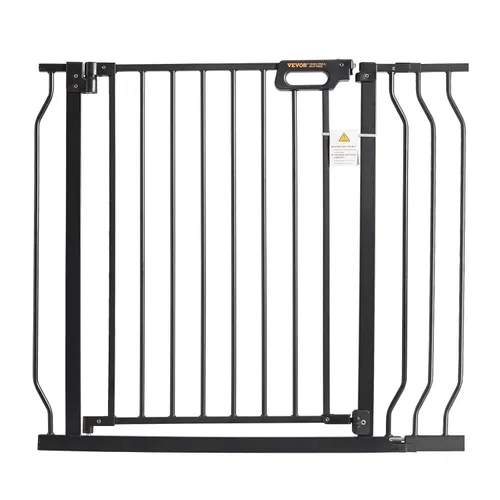 Vista 10 de VEVOR - Puerta de seguridad para bebés, de 75-94 cm de ancho ajustable, 76 cm de alto, fácil de cruzar, cierre automático, seguridad para niños