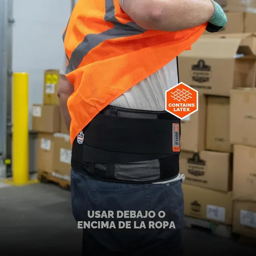 Vista 6 de Ergodyne ProFlex 1400UN Cinturón de soporte de espalda, 8.75 pulgadas de elastano, tamaño universal, se adapta a cintura de 28 a 46 pulgadas