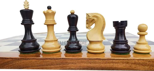 Vista 8 de Tournament Russian Zagreb Juego de ajedrez Ajedrez de madera artesanal con tablero de ajedrez de madera de ébano de 21 pulgadas con bordes