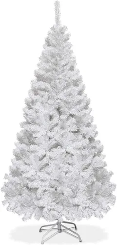 Vista 20 de Goplus Árbol de Navidad negro sin luz de 6 pies, árbol de Halloween artificial con 1036 puntas de rama, soporte de metal, árbol completo de Navidad