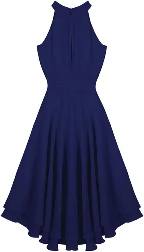 Vista 6 de Choomomo - Vestido de dama de honor para mujer asimétrico de gasa de alta baja