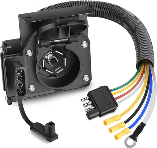 Vista 13 de Nilight Kit de arnés de cableado de enchufe de remolque de 7 pines 55243 para lado del vehículo, 7 vías, tipo RV, enchufe USCAR, compatible con Ford