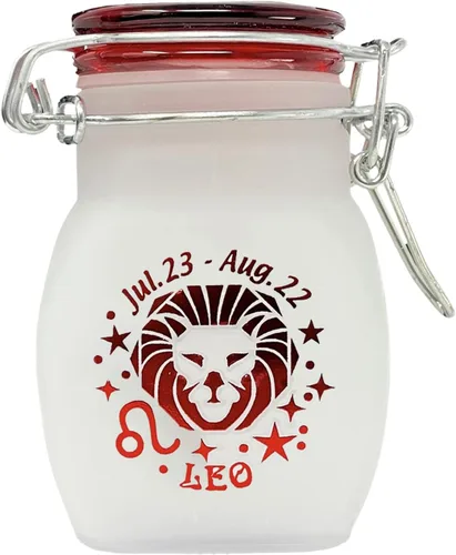 Vista 7 de Frasco de Almacenamiento de Vidrio Hermético a Prueba de Olores del Signo del Zodiaco, Cuarto de Onza (125ml), 3.25'' (Signo Astrológico de Acuario)